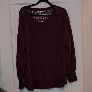 Maurices Plum Lace Knit Top